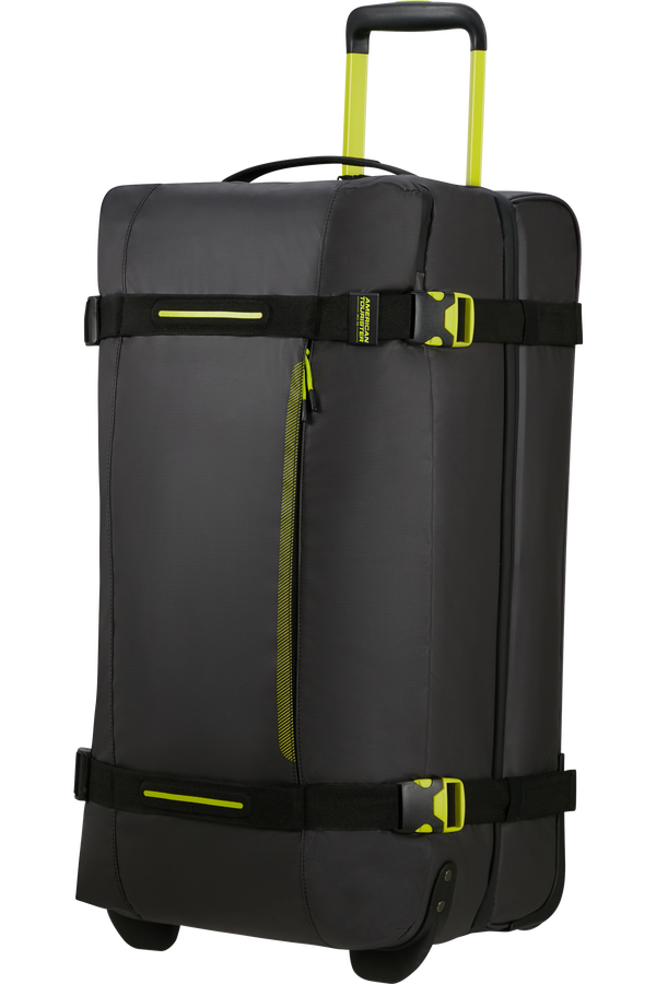 American Tourister Urban Track Duffle with Wheels Coated M  Black/Lime American Tourister Urban Track Duffle with Wheels Coated M  Black/Lime