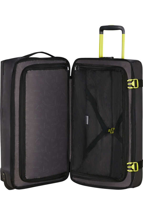 American Tourister Urban Track Duffle with Wheels Coated M  Black/Lime