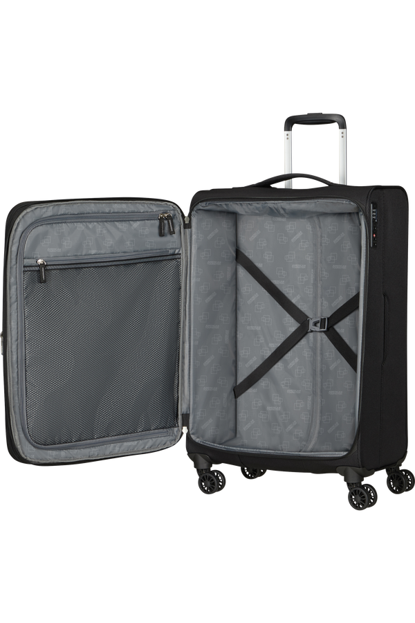 American Tourister Aerospin Spinner Expandable M  Schwarz American Tourister Aerospin Spinner Expandable M  Schwarz