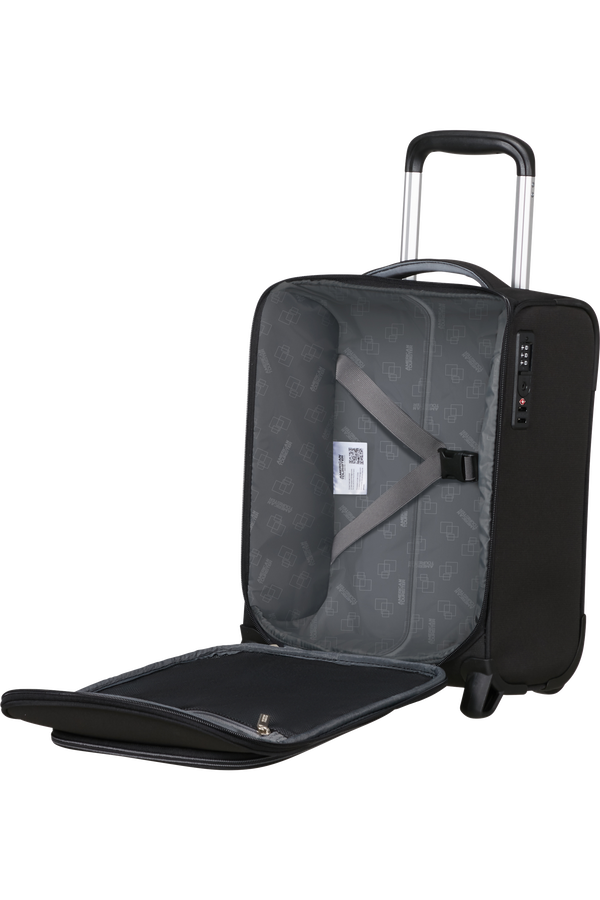 Cloudrider S/M Trolley mit 2 Rollen | American Tourister Cloudrider Upright Underseater Tsa  Jet Black
