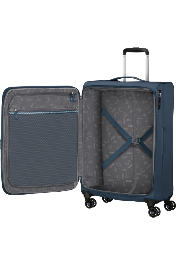 American Tourister Aerospin Spinner Expandable M  Indigo American Tourister Aerospin Spinner Expandable M  Indigo