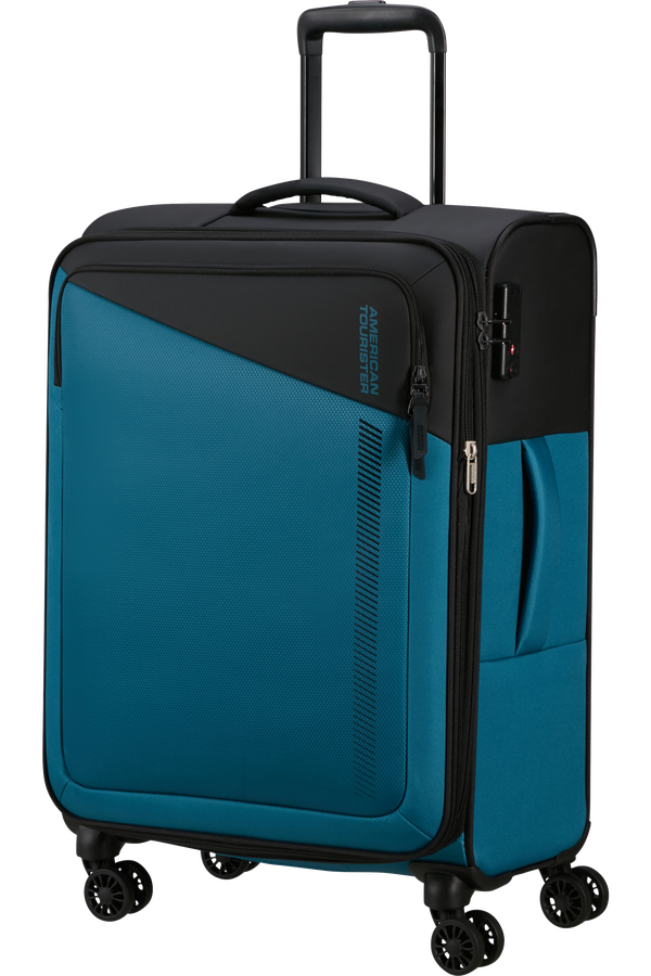 American Tourister Daring Dash Spinner Expandable TSA M  Black/Blue American Tourister Daring Dash Spinner Expandable TSA M  Black/Blue