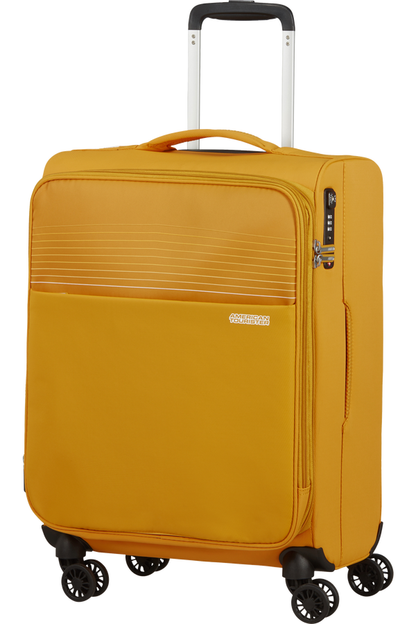 American Tourister Lite Ray Spinner TSA Expandable 55cm  Golden Yellow