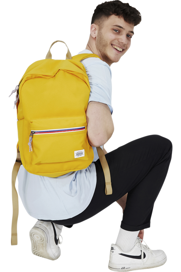 American tourister yellow backpack deals