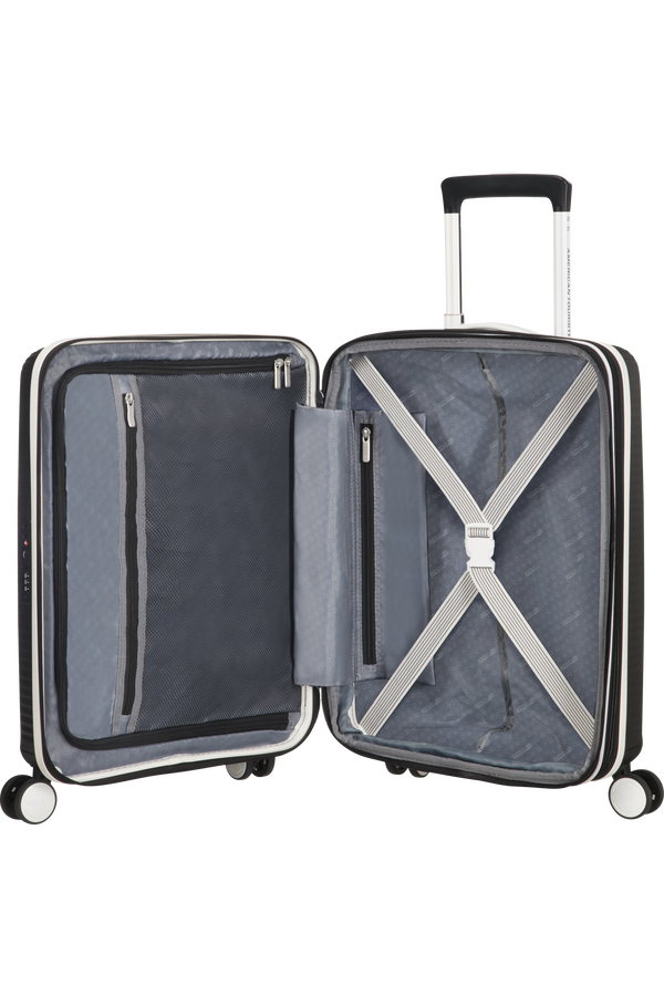 American Tourister Soundbox Spinner TSA Expandable 55cm  Black/White