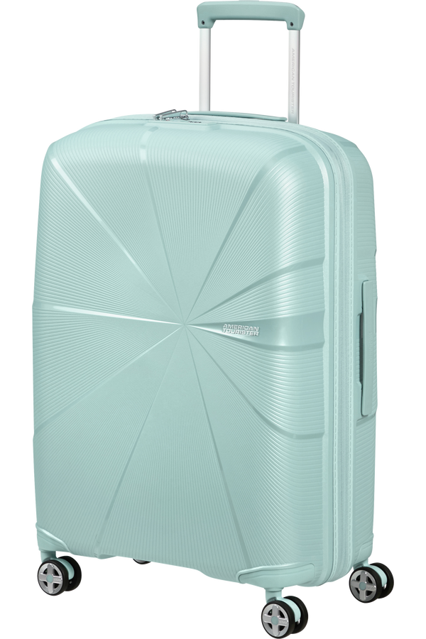 American Tourister StarVibe Spinner Expandable TSA 67cm  Metallic Surf Blue