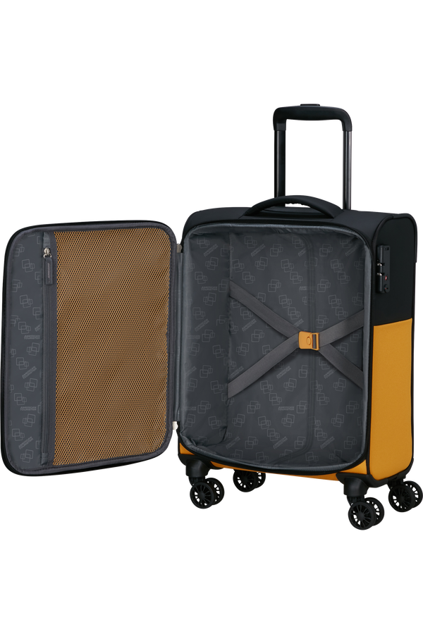 American Tourister Daring Dash Spinner Expandable TSA S  Black/Yellow