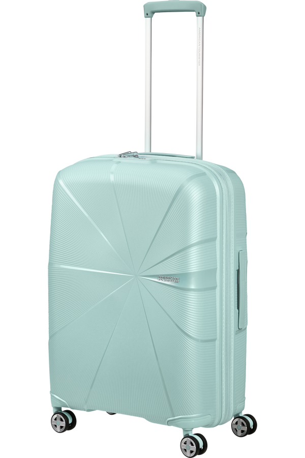 American Tourister StarVibe Spinner Expandable TSA 67cm  Metallic Surf Blue