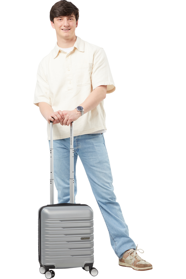 American Tourister Flashline SPINNER UNDERSEATER 45cm  Sky Silver