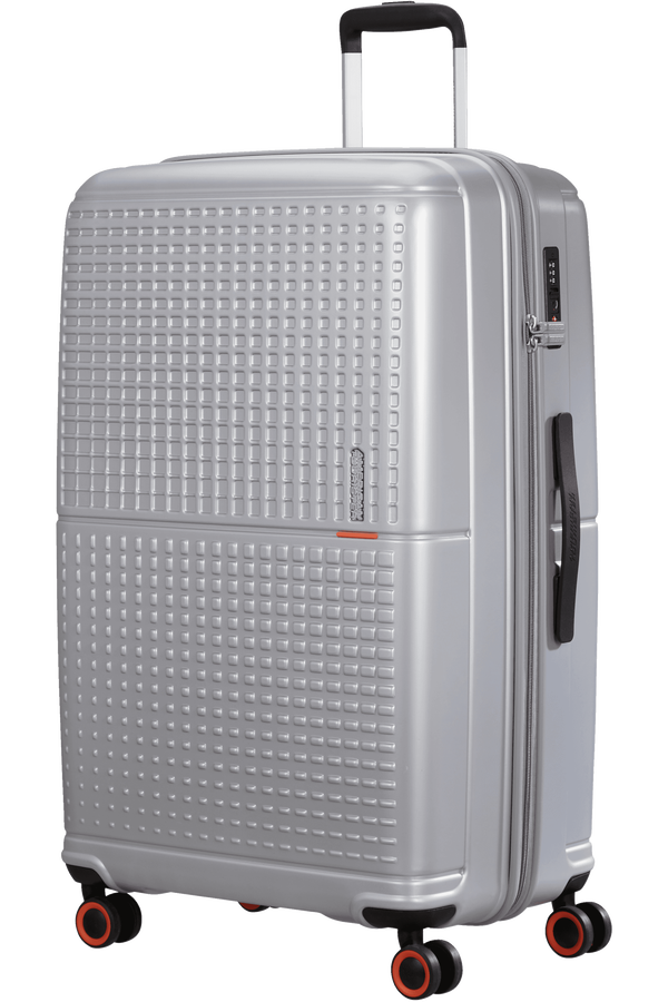 American Tourister Geopop Spinner 77/28 Tsa. 77cm  Argent Métallique