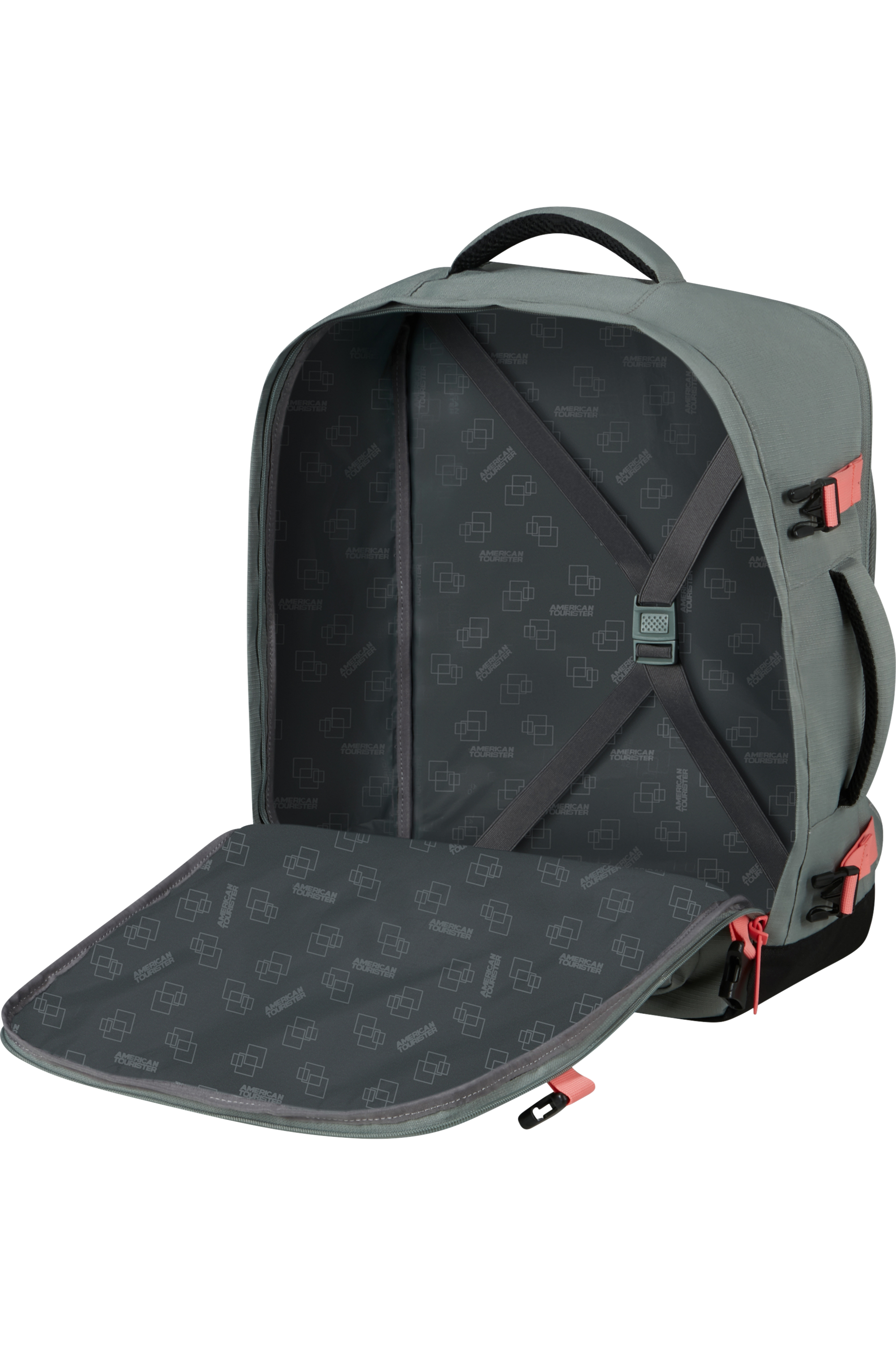 JJADVANCED Rucksack – Schwarz/Grau, Mit Karomuster Und Reißverschlusstaschen