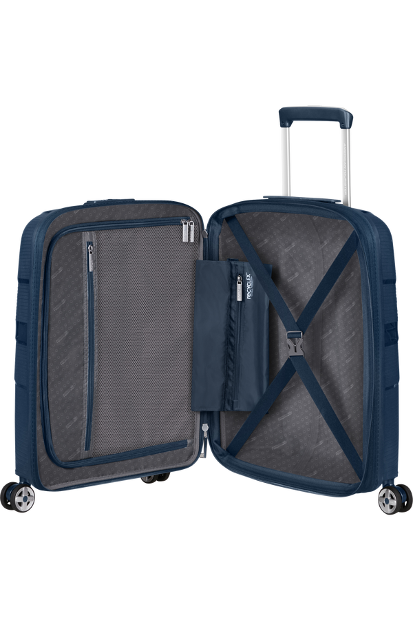 American Tourister Starvibe Spinner Expandable TSA 55cm Navy